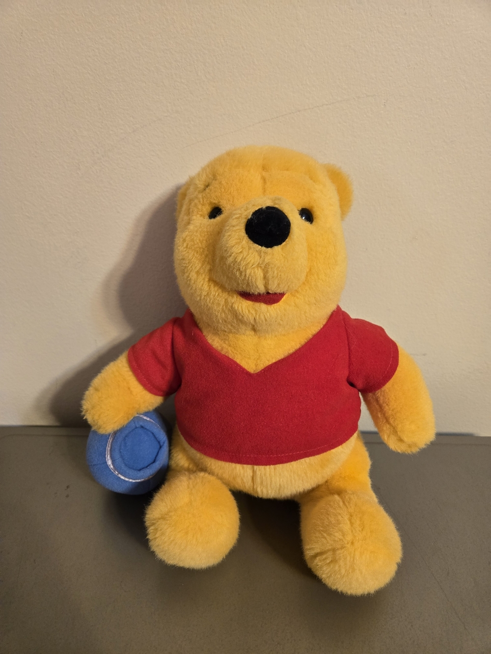 Vintage 1994 Disney Winnie the Pooh Plush with Honey Pot (Mattel) - 12"